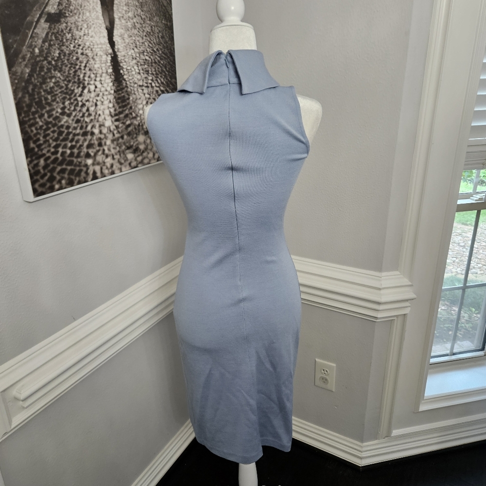 St. John baby blue crowl neck dress size 2 - Picture 6 of 9